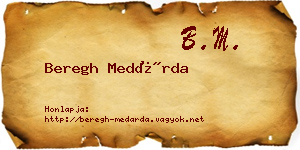 Beregh Medárda névjegykártya